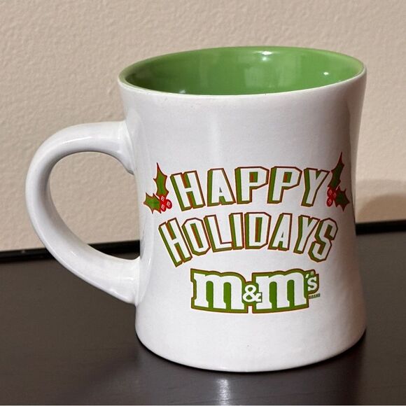 Rare Green M&M Christmas Coffee Mug Cup Happy Holidays M&Ms. High Heel Boots! - Picture 2 of 4